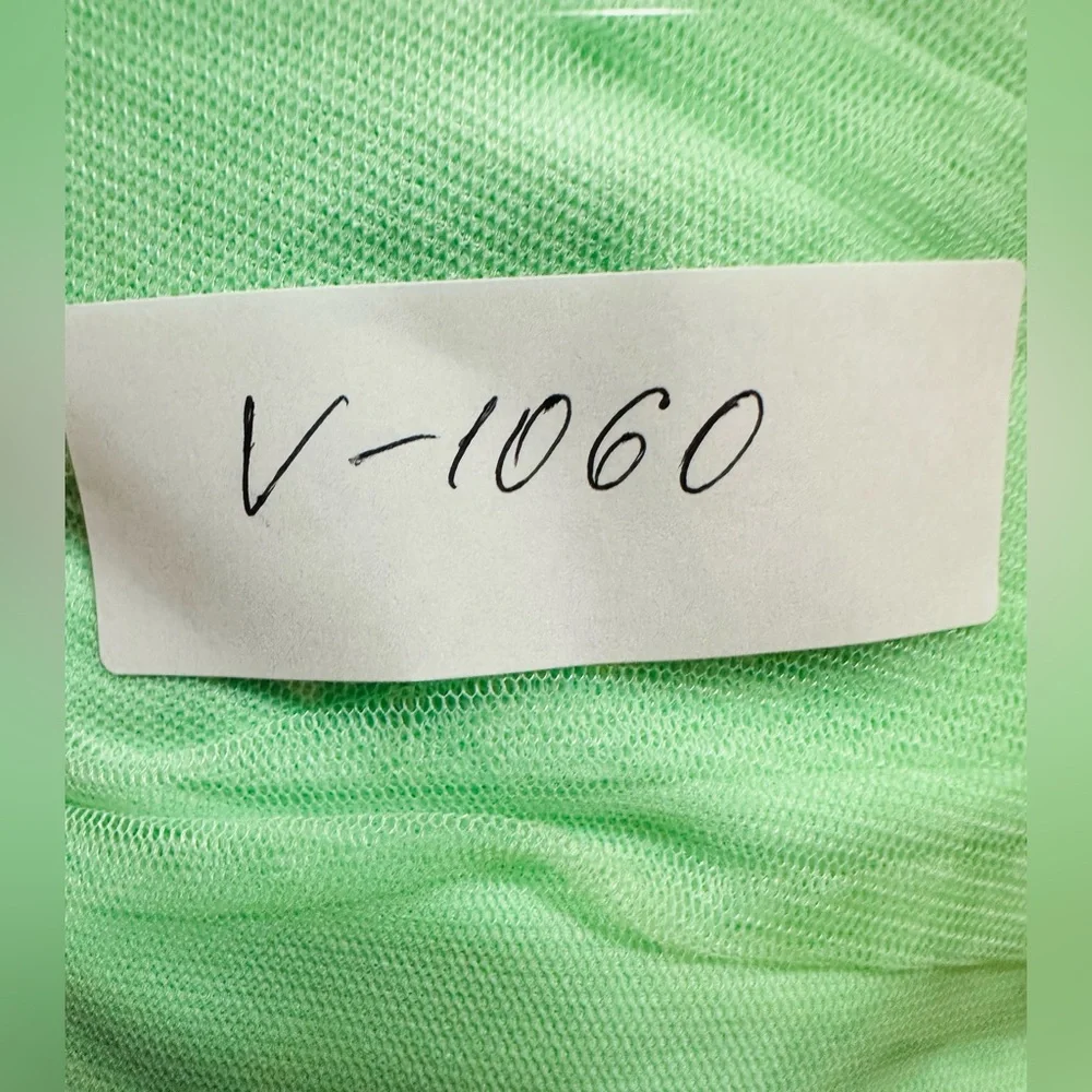 Faded Glory Girls 4/5 Short Sleeve Green/Blue Polka Dot‎ Chiffon Dress